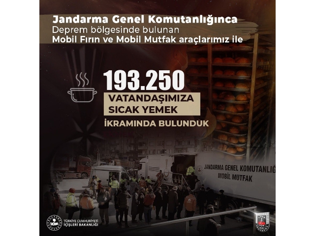 193 BİN 250 VATANDAŞA SICAK YEMEK