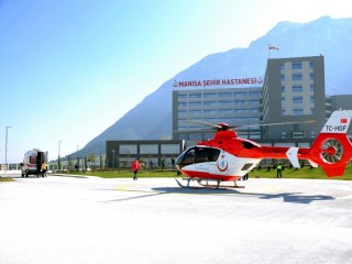 HELİPORT ALANINA İLK HELİKOPTER İNDİ