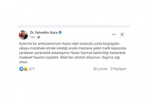 BAKAN KOCA'DAN BAŞSAĞLIĞI MESAJI